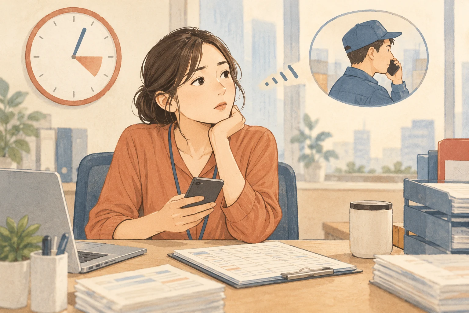 倉庫への問い合わせ担当の業務イメージ
